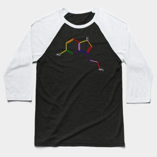 Serotonin Rainbow Molecule Chemistry Baseball T-Shirt